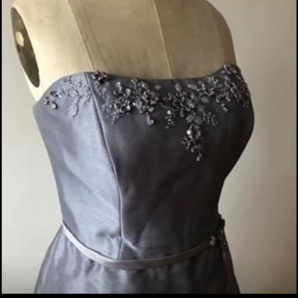 PROM/ Wedding Gray organza gown